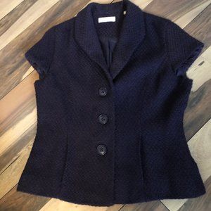 Coldwater Creek Summer Cap Sleeve Tweed Blazer